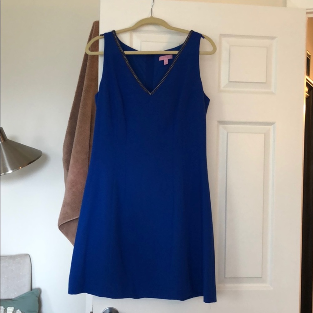Lilly Pulitzer blue beaded lined dress